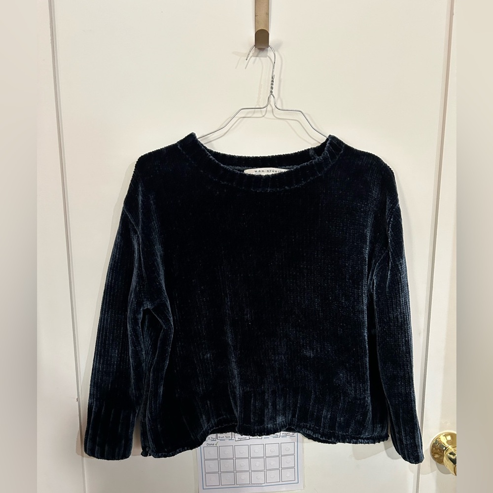 Navy velvet sweater
